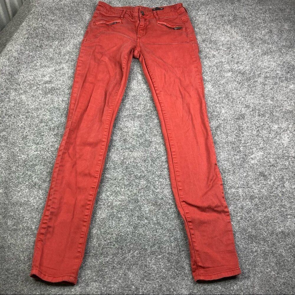 Club Monaco Jeans Women's Size 2 Red Skinny Pants Indie Sleaze‎ Slim